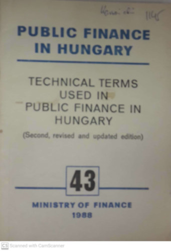 Technical Terms Used in Public Finance in Hungary