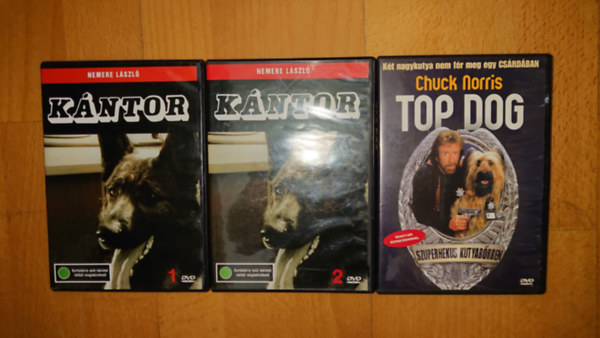 3 DVD f�szerepben kuty�kkal: Top  Dog, K�ntor 1-2.