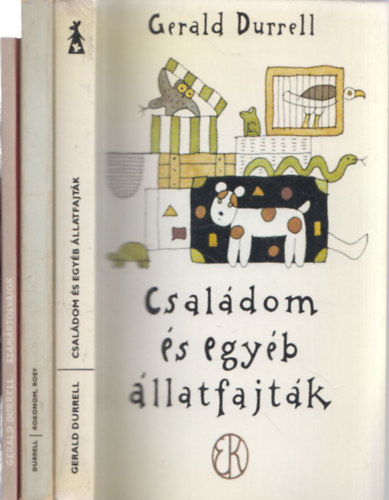 3 db Gerald Durrell m: Csaldom s egyb llatfajtk + Rokonom, Rosy + Szamrtolvajok