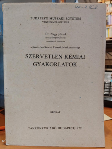 Szervetlen kmiai gyakorlatok (J 6-549)