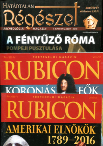 3 db magazin: Rubicon (2015/12, 2016/12)  R�g�szet (2016/2)