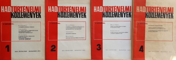 Hadtrtnelmi Kzlemnyek 1975. XXII. vfolyam 1-4. teljes vfolyam