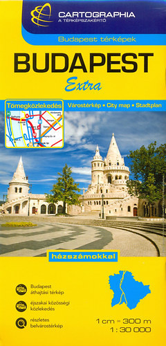Budapest Extra v�rost�rk�p 1:30 000 - h�zsz�mokkal - t�megk�zleked�ssel