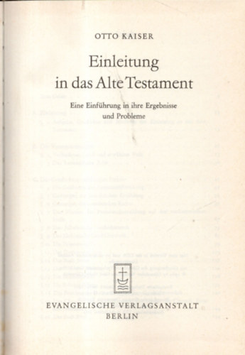 Otto Kaiser - Einleitung in das Alte Testament
