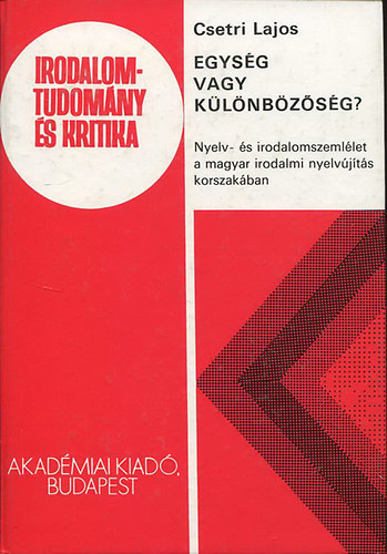 Egysg vagy klnbzsg?