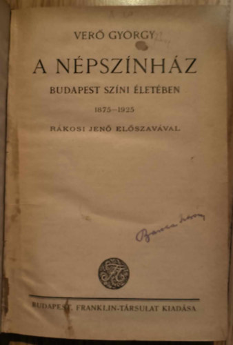 A Npsznhz Budapest szni letben 1875-1925