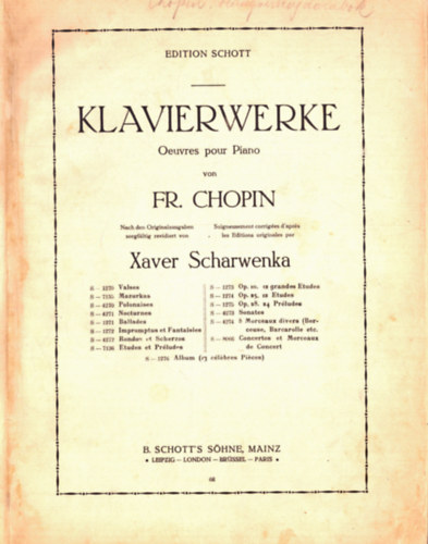 Fr. Chopin: Klavierwerke (Zongoramvek)