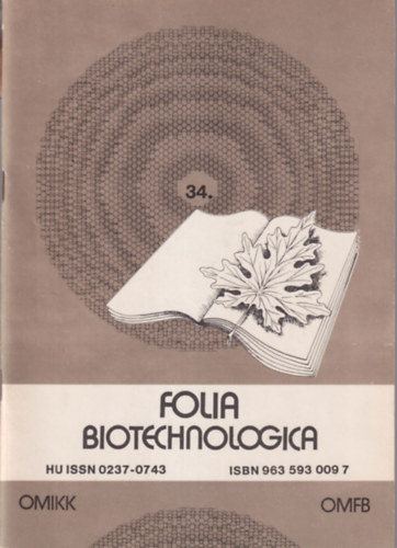 Bioreaktor elrendezsek a szennyvztiszttsban - Folia biotechnologica 34. sz.
