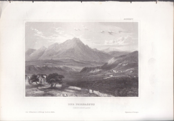 Der Parnassus (Parnasszosz-hegy, Grgorszg, Eurpa) (16x23,5 cm mret eredeti aclmetszet, 1856-bl)