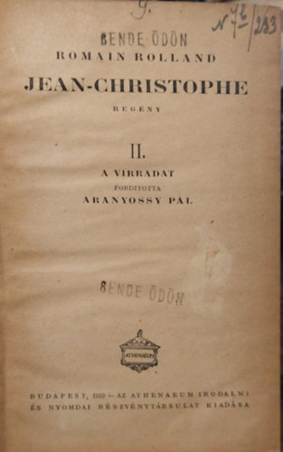 Jean-Christophe II. (A hajnal - A virradat)