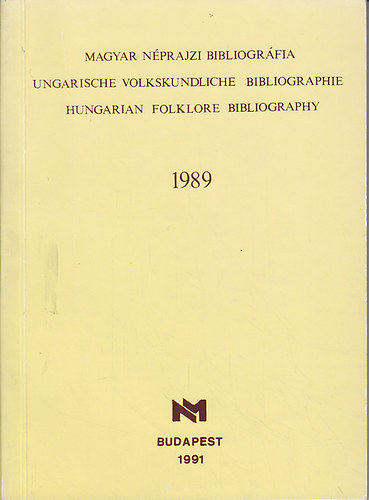 Magyar nprajzi bibliogrfia 1989