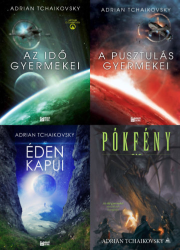 4 db Adrian Tchaikovsky sci-fi reg�ny: Az id� gyermekei (Az id� gyermekei 1.) + A pusztul�s gyermekei (Az id� gyermekei 2.) + Az �den kapui + P�kf�ny (Az id� gyermekei tril�gia 1. �s 2. r�sze + a szerz� 2 �n�ll�an megjelent m�v