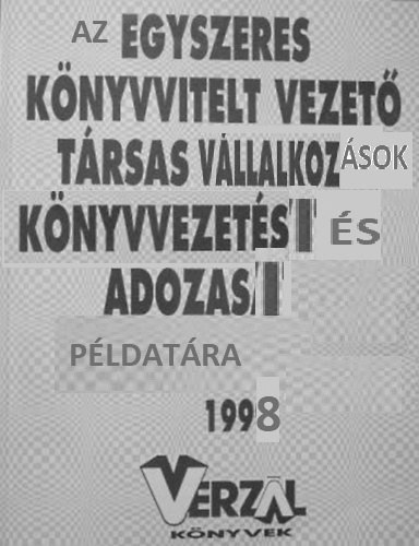 Az egyszeres knyvvitelt vezetk knyvvezetsi s adzsi pldatra, 1998