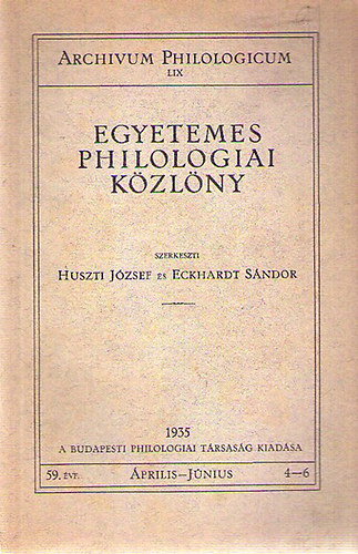Egyetemes Philologiai Kzlny 1935/ prilis-jnius