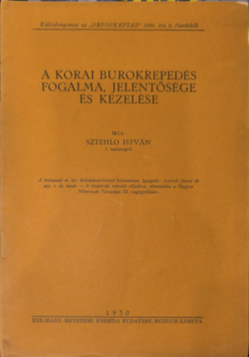 A korai burokrepeds fogalma, jelentsge s kezelse