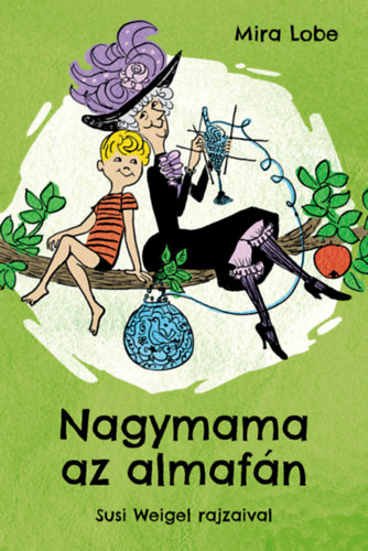 Nagymama az almafn