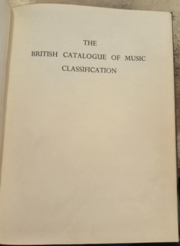The British Catalogue of Music Classification