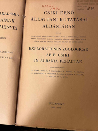 Csiki Ern� �llattani kutat�sai Alb�ni�ban