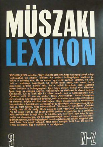 M�szaki lexikon 3. N-Z