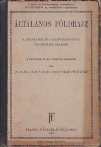 ltalnos fldrajz (a gimnzium s lenygimnzium III. osztlya szmra)