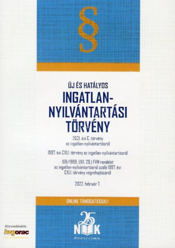 �j �s hat�lyos ingatlan-nyilv�ntart�si t�rv�ny