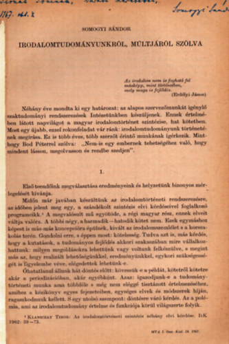 Irodalomtudomnyunkrl, mltjbl, szlva (dediklt)