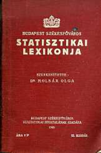 Budapest szkesfvros statisztikai lexikonja