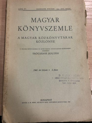 Magyar knyvszemle (A magyar kzknyvtrak kzlnye)