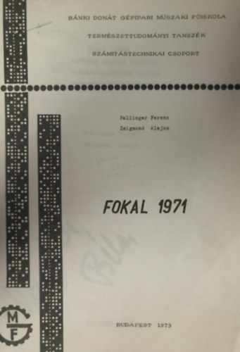 Pallinger Ferenc Zsigmond Alajos - Fokal 1971