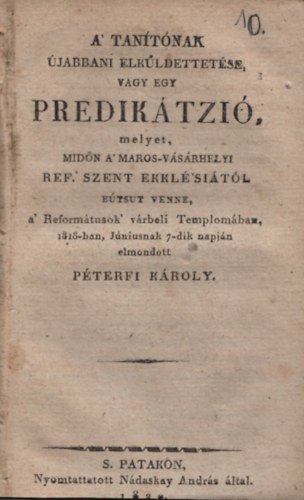 A tantnak jabbani elkldettetse vagy egy prediktzi...