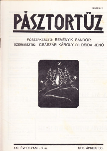 Remnyik Sndor  (fszerk.) - Psztortz XXI. vf. 8. szm (1935. prilis 30.)
