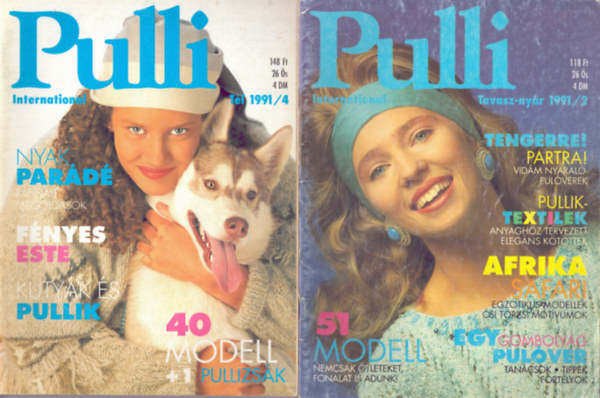 Rkoskerti Judit   (fszerk.) - 2 db Pulli International kzimunka magazin: 1991/1 tl + 1991/2 tavasz-nyr