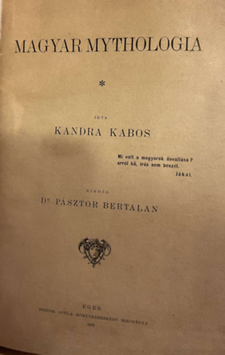 Magyar Mythologia (I. kiads)