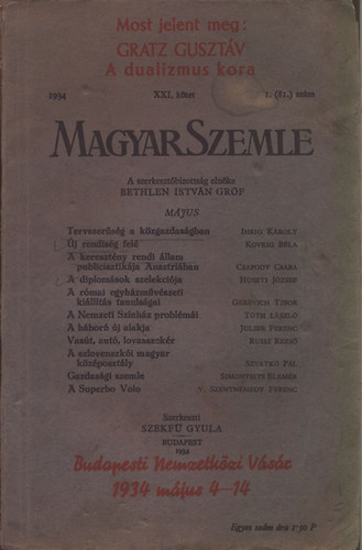 Magyar Szemle 1934. v XXI. ktet 1.(81.) szm