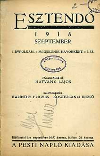 Esztend 1918 szeptember