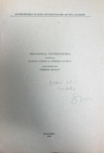 Hellenica Oxyrhynchia - K�l�nlenyomat