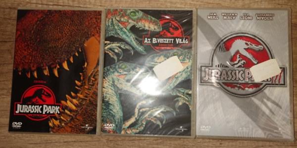 3 DVD: Jurassic Park, Az elveszett vilg, Jurassic Park III.