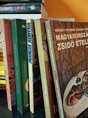 Minerva szak�csk�ny 5 db. - Magyarorsz�gi zsid� �telek, Csal�di hidegkonyha, Francia konyha, Arab konyha, Finn konyha