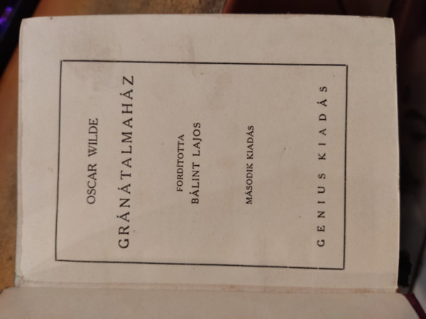 Gr�n�talmah�z / A House of Pomegranates