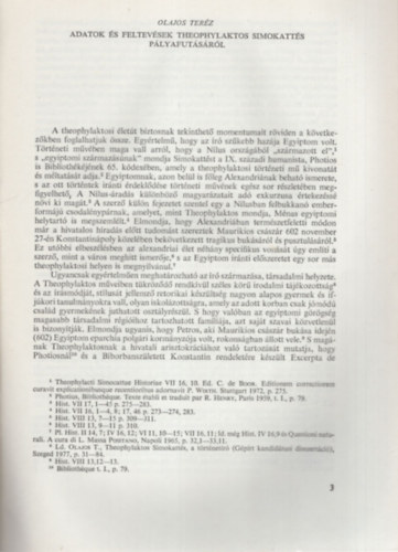 Adatok �s feltev�sek Theophylaktos simokatt�s p�lyafut�s�r�l - Acta Historcia Tomus LXXI.