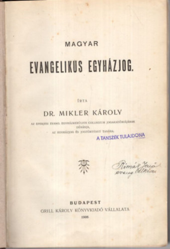 Magyar Evangelikus egyhzjog