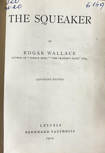 Edgar Wallace - The Squeaker