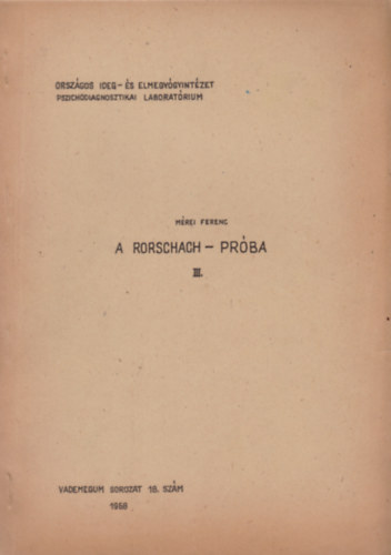 A Rorschach-prba III. kzirat
