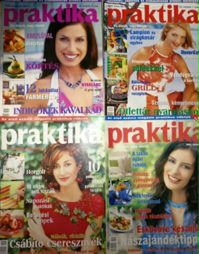 4 db. Praktika Magazin - 2003.máj. - 5. szám, 2003.jún. 6. szám, 2003.júl. 7. szám, 2003.aug. 8. szám (szabás-varrás-kötés-hobby-lakásdivat-kézimunka)