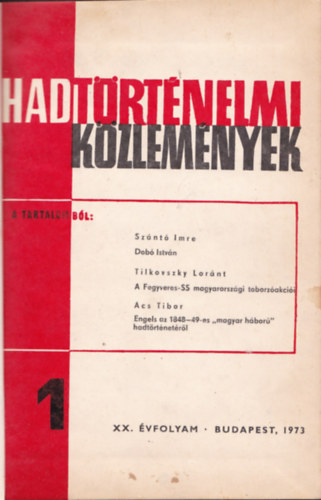 Hadtrtnelmi kzlemnyek 1973/1-4. (Teljes vfolyam)