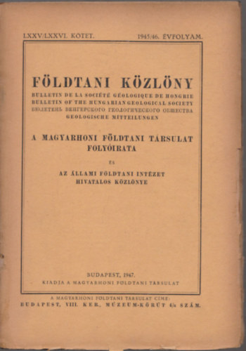 Fldtani Kzlny 1945/46-os vfolyamok, egy fzetben