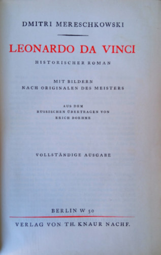 Dmitri Mereschkowski - Leonardo da Vinci