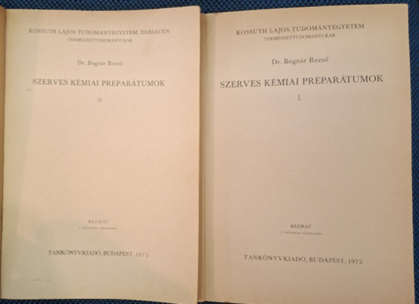 Szerves k�miai prepar�tumok I.-II.