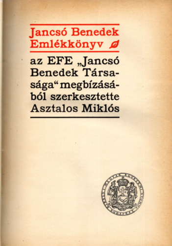 Jancs Benedek emlkknyv
