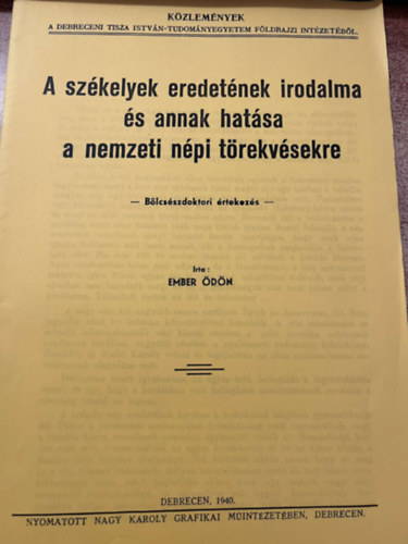 A szkelyek eredetnek irodalma s annak hatsa a nemzeti npi trekvsekre